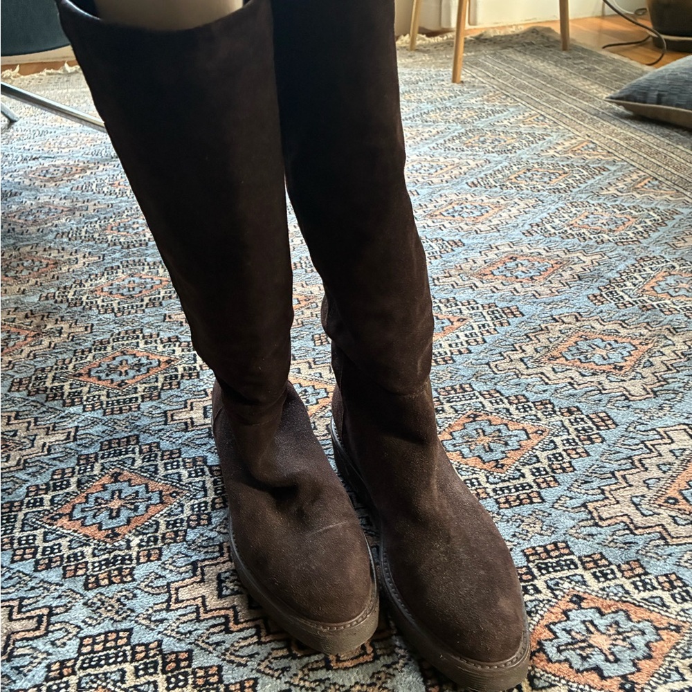 Aquatalia Brown Knee High Suede Weatherproof Boots